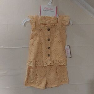 Little Lass 2pc Set With Accesory in Soft Yellow